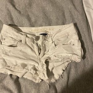 White jean shorts